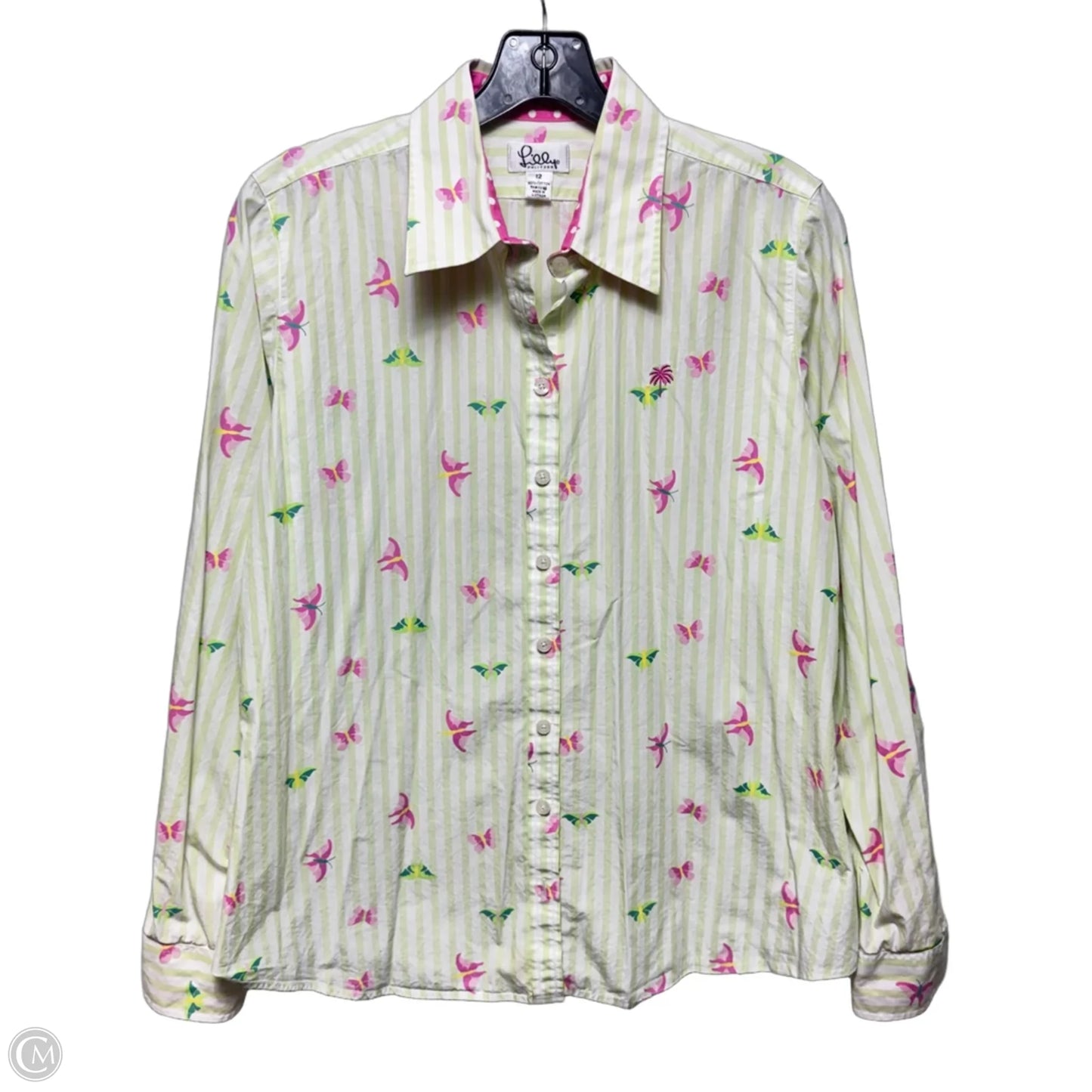 Vintage Top Long Sleeve Designer By Lilly Pulitzer In Animal Print, Size: 12