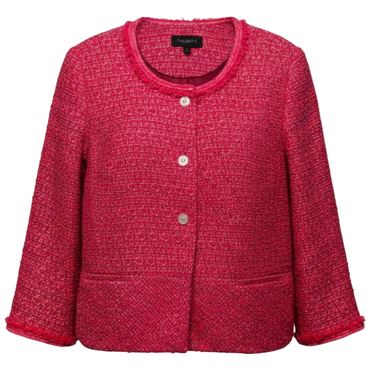 Tweed Blazer By Talbots In Pink, Size: 10