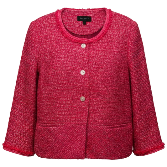 Tweed Blazer By Talbots In Pink, Size: 10