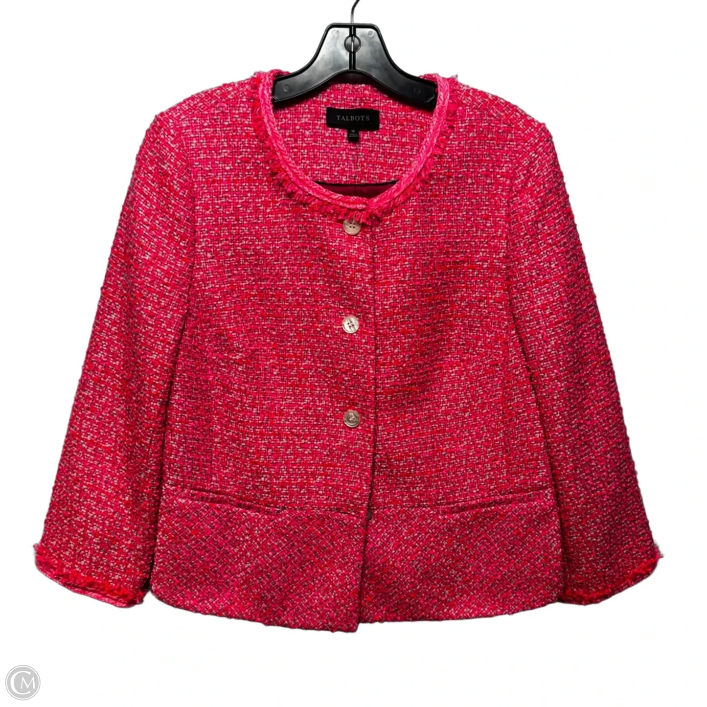 Tweed Blazer By Talbots In Pink, Size: 10