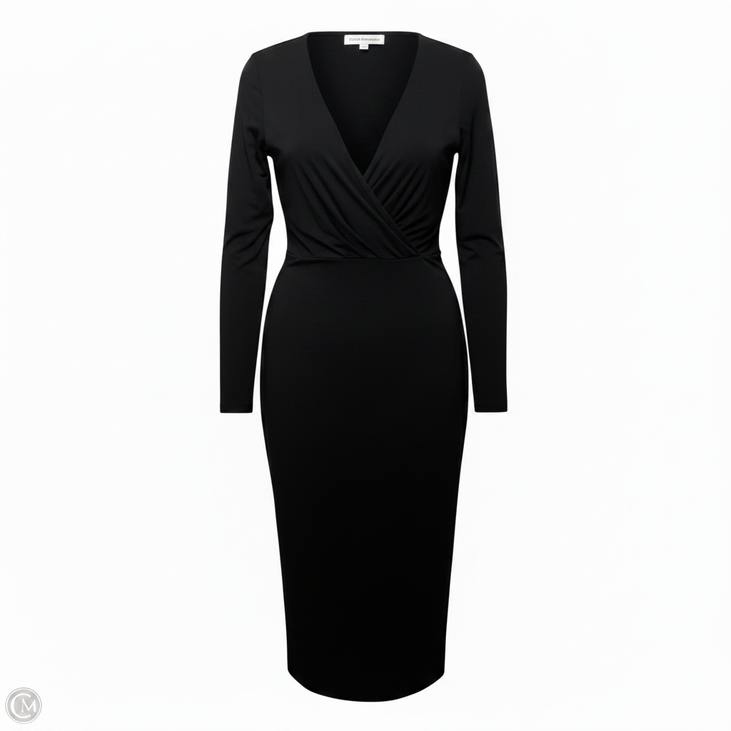 Touch Wrap Midi Dress By Good American In Black, Size: 0