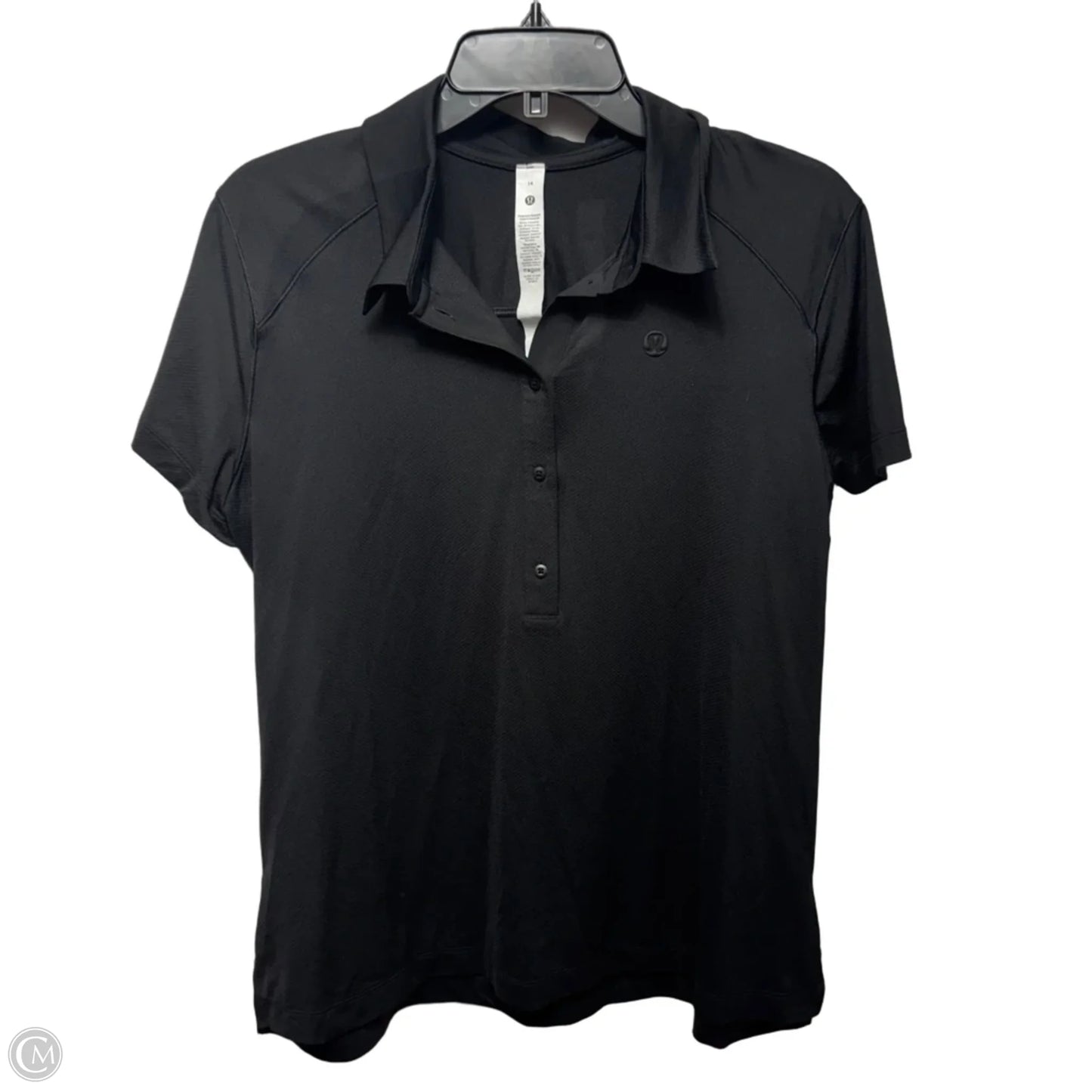 Collared Top Short Sleeve By Lululemon In Black, Size: 14
