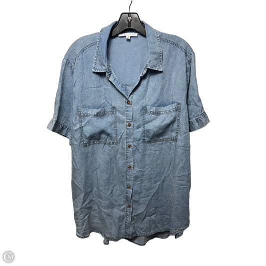 Top Short Sleeve By Jane And Delancey In Blue Denim, Size: Xl