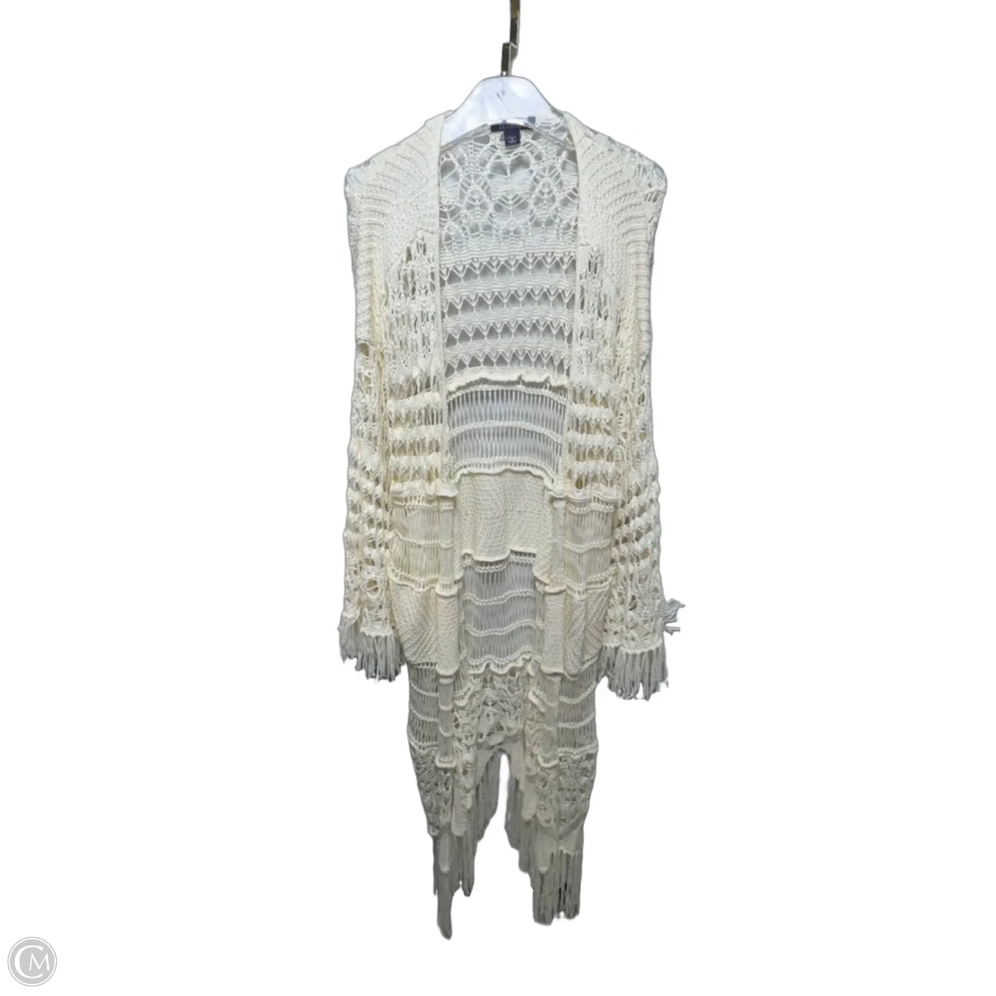 Sweater Cardigan By Romans In Cream, Size: 2x