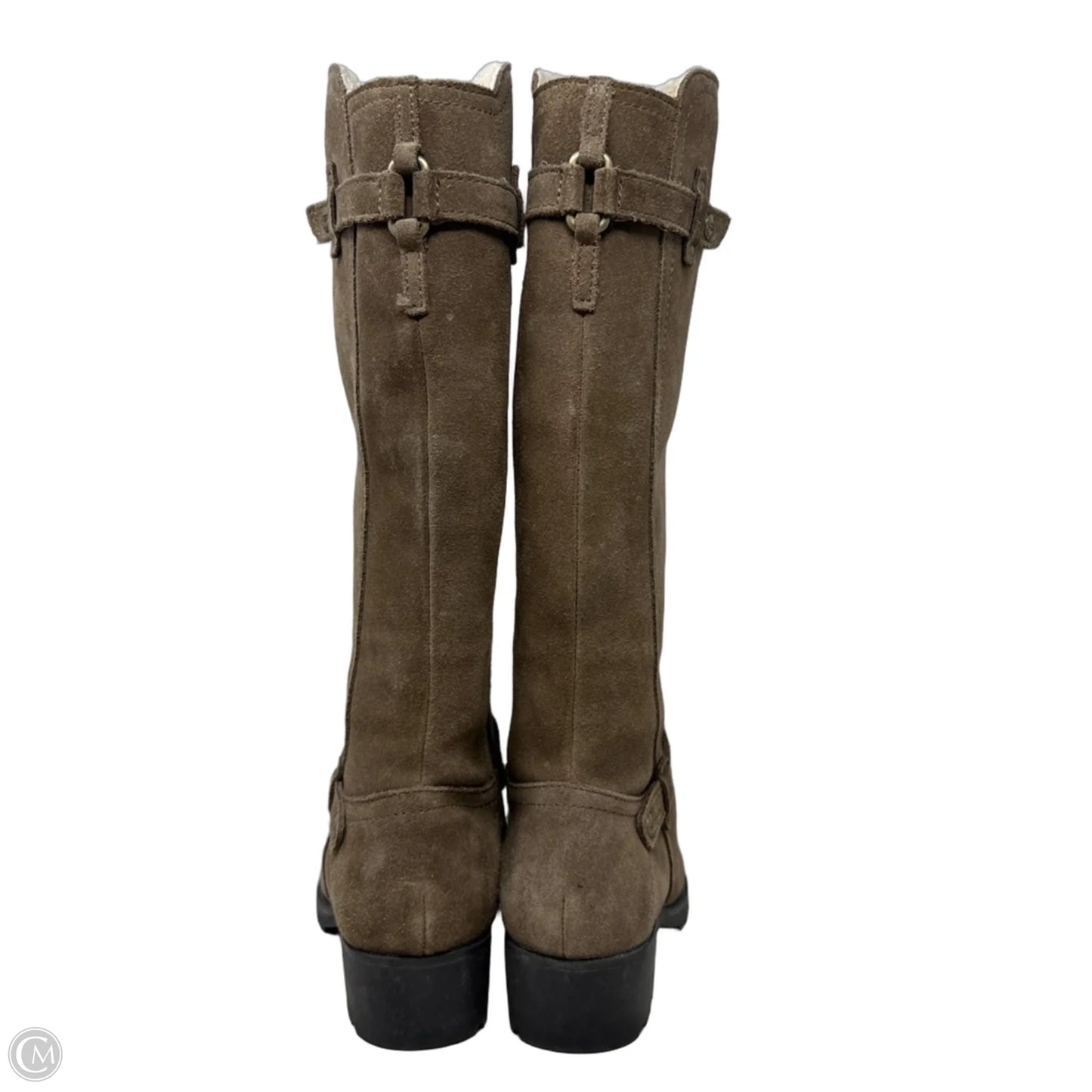Jillian Suede Riding Boots Designer By Ugg In Tan, Size: 7