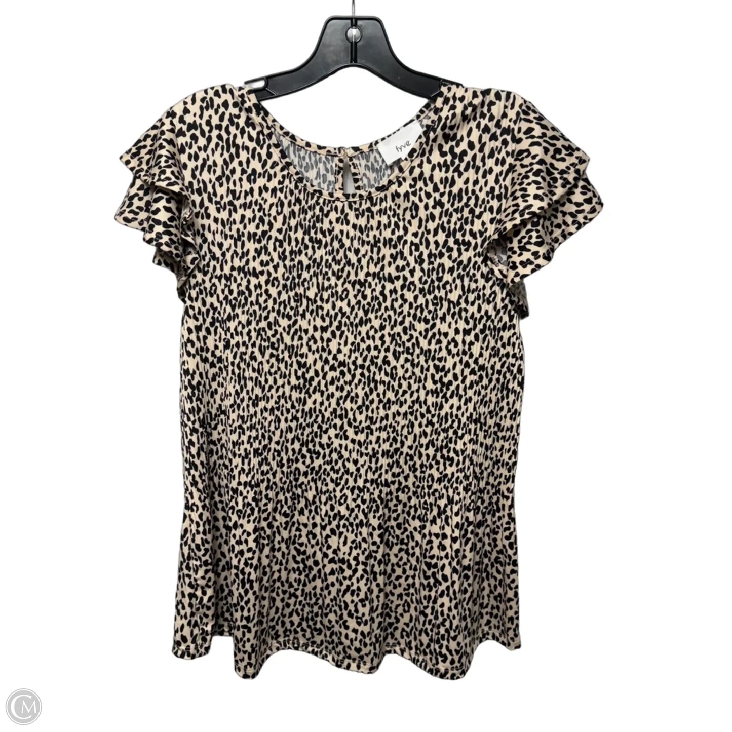 Top Short Sleeve By fyve In Leopard Print, Size: Xl
