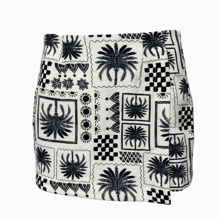 Skort By Monteau In Tropical Print, Size: Xl