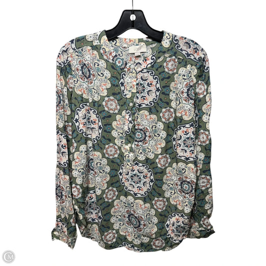 Top Long Sleeve By Loft In Floral Print, Size: Xs