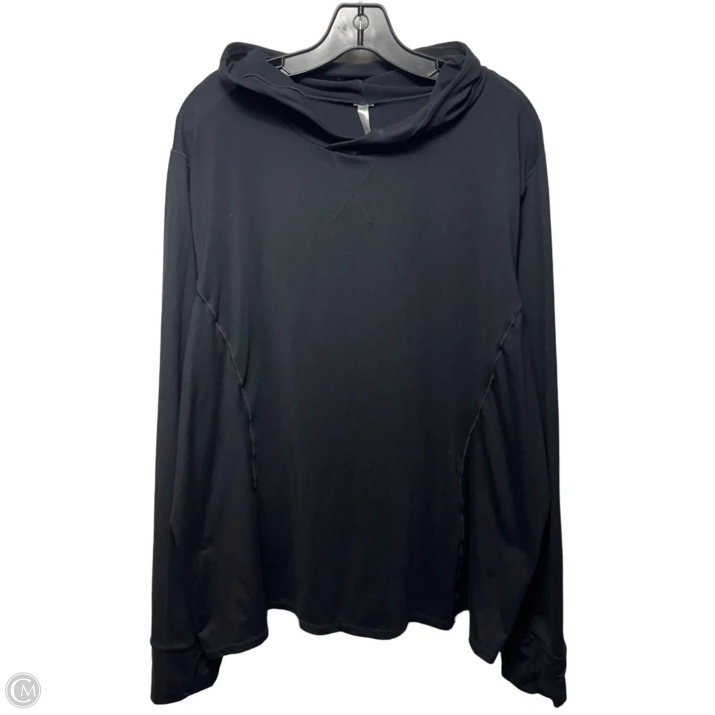 Athletic Top Long Sleeve Hoodie By Fabletics In Black, Size: 3x