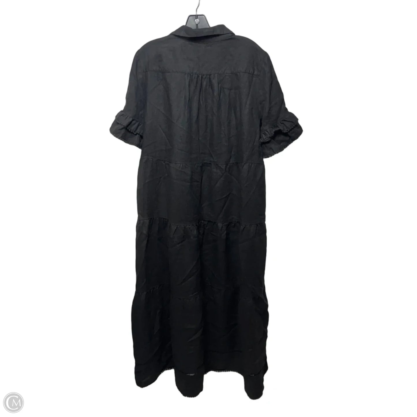 Linen Dress Casual Maxi By Chicos In Black, Size: 12
