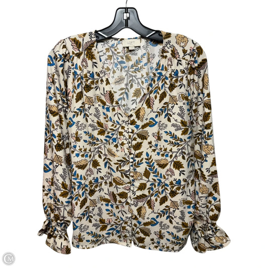 Top Long Sleeve By Loft In Floral Print, Size: S