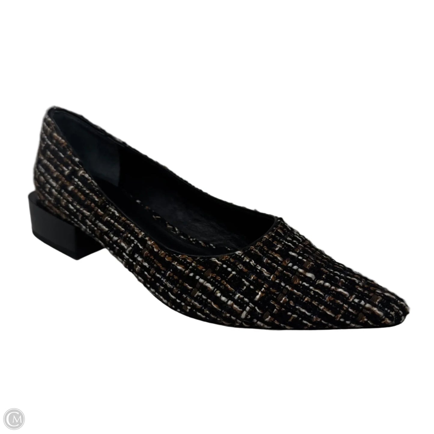 Tweed Block Heel Shoes By J Mclaughlin In Plaid Pattern, Size: 8