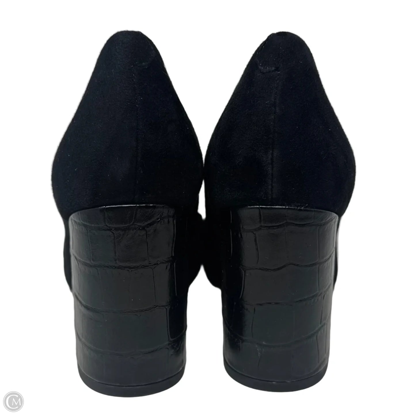 Croc Heel Suede Shoes Heels Block By J Mclaughlin In Black, Size: 8