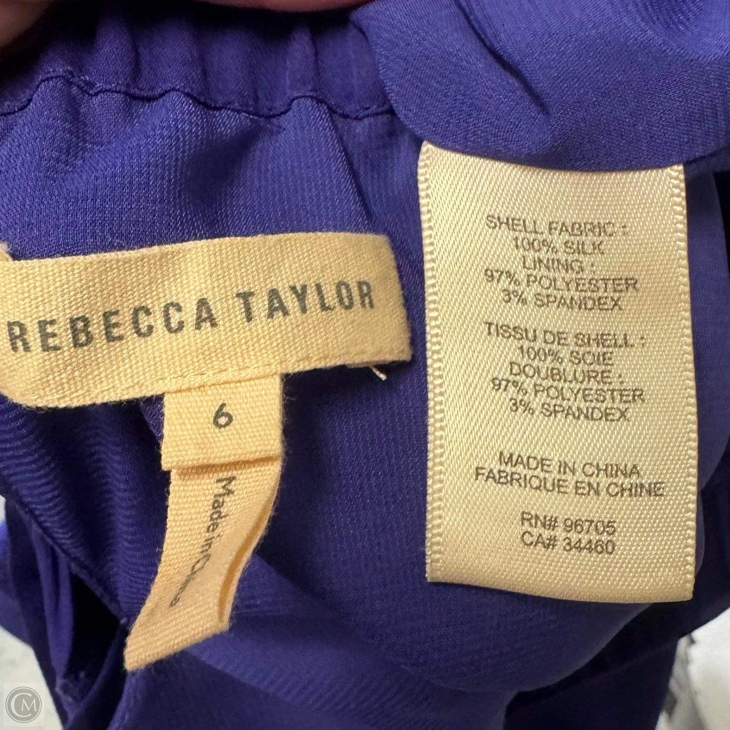 Silk Off Shoulder Top Short Sleeve By Rebecca Taylor In Purple, Size: S