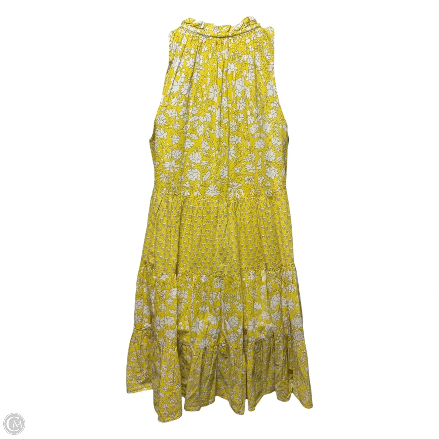 Sofia Sleeveless Tiered Mini Dress By Ros Garden In Yellow, Size: L
