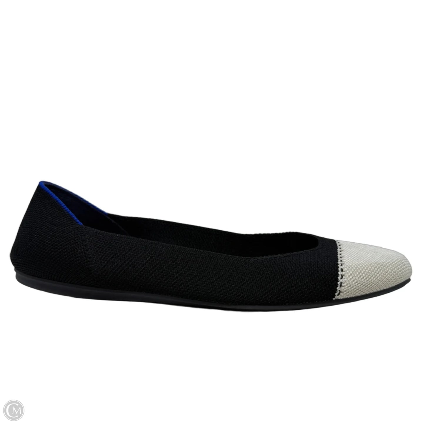 The Square Flats By Rothys In Tuxedo Black & Cream, Size: 9