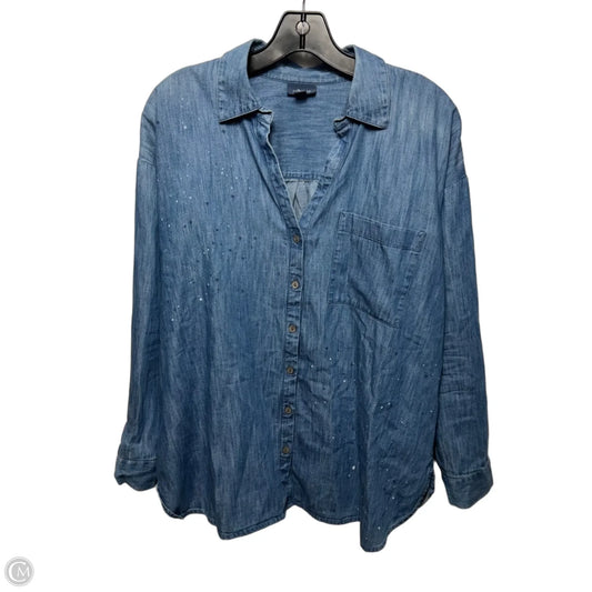 Top Long Sleeve By J. Jill Denim In Blue Denim, Size: M