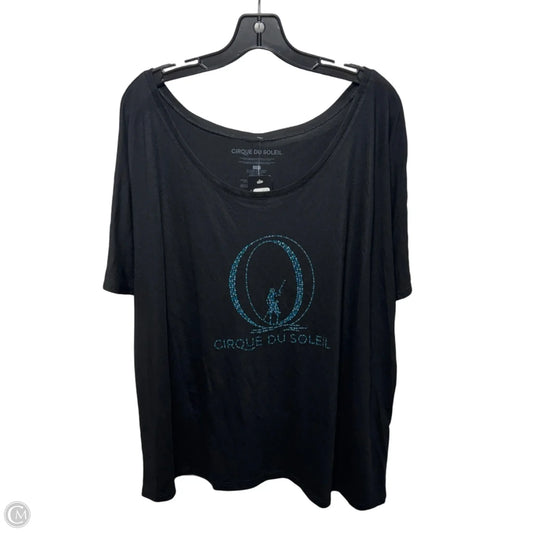Top Short Sleeve By Cirque Du Soleil In Black, Size: 2x