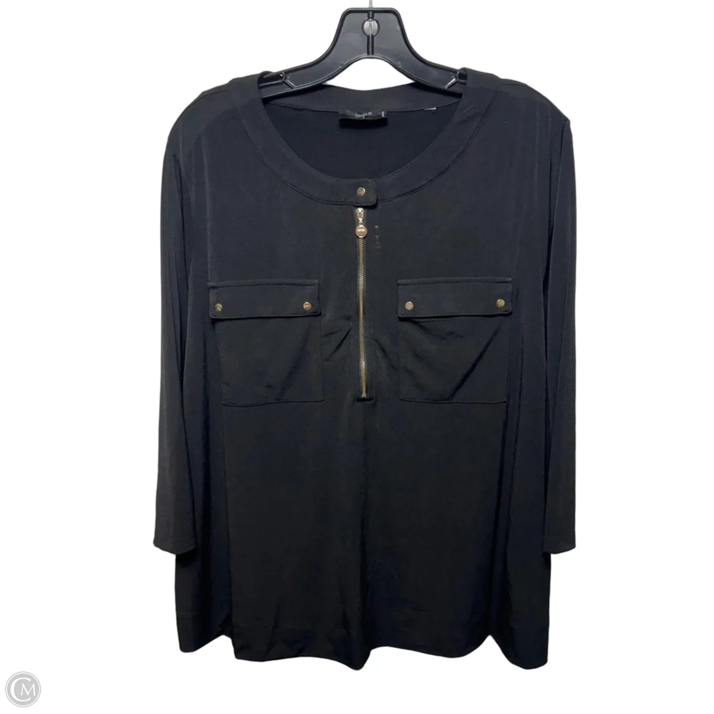 Top Long Sleeve By Tahari In Black, Size: M ESTIMATED