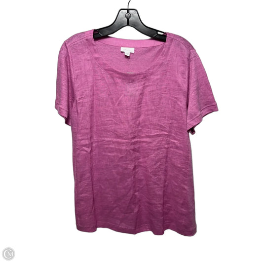 Linen Top Short Sleeve By J. Jill In Pink, Size: M