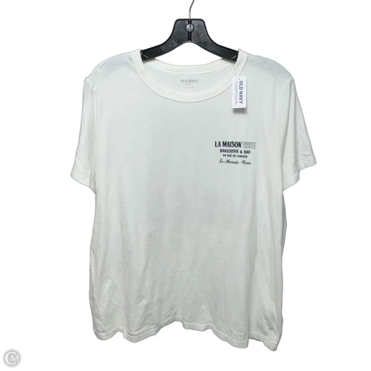 “La Maison Verte Brasserie & Bar“ Top Short Sleeve Basic By Old Navy In White, Size: Xl
