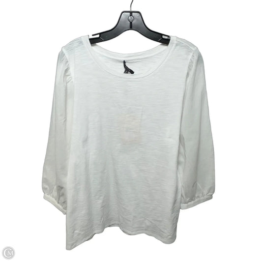 T-Shirt With Linen Long Sleeve By Not Your Daughters Jeans In Optic White, Size: L