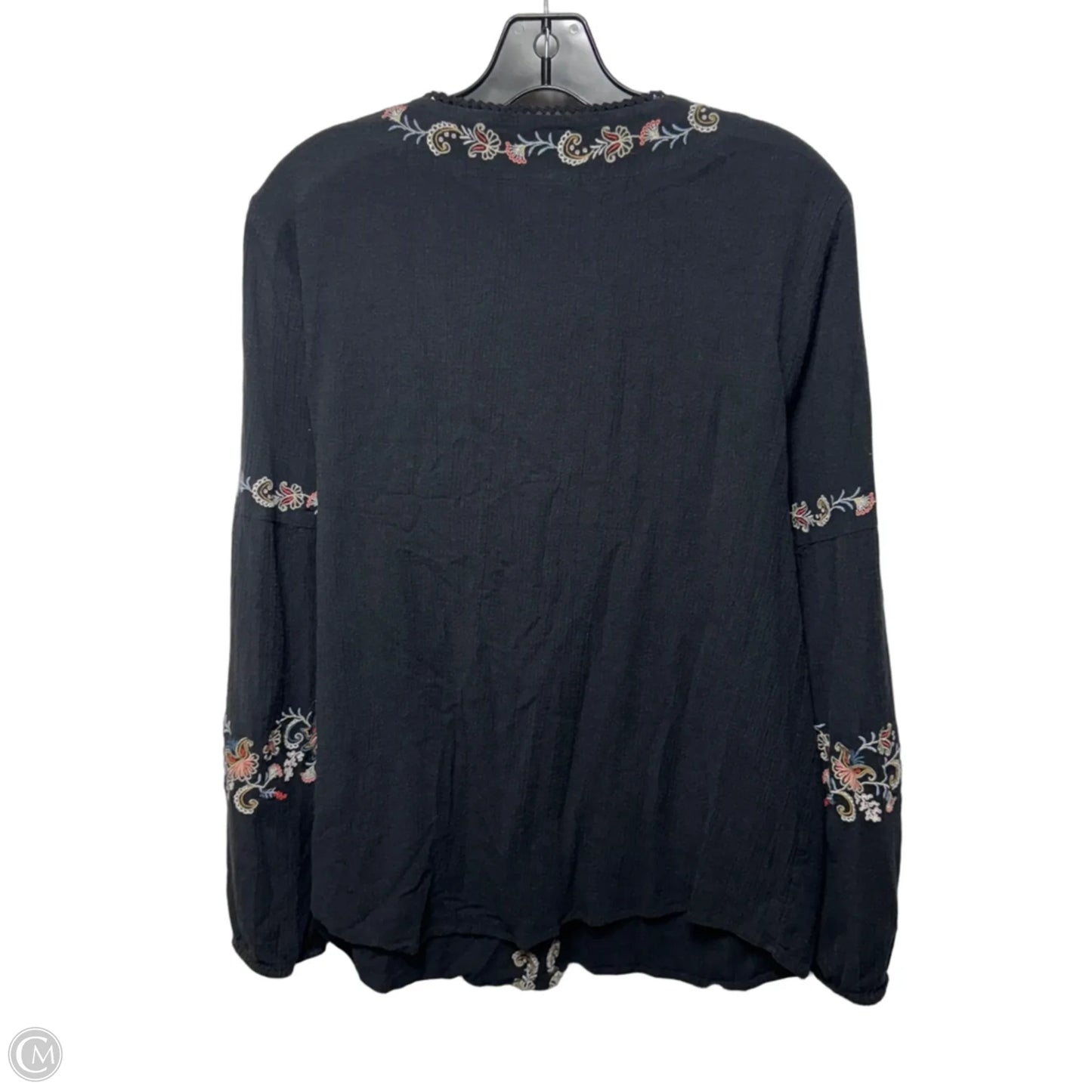 Top Long Sleeve By J. Jill In Floral Embroidery, Size: M