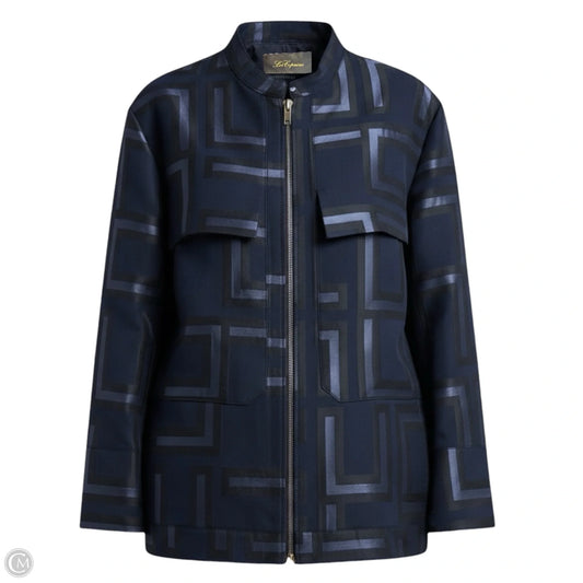 Geometric Print Zip Front Utility Jacket Luxury Designer By Les Copains In Multi-colored, Size: L (IT 48)