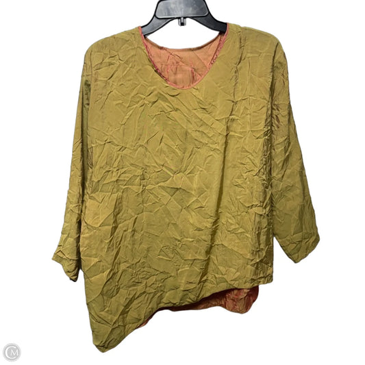 Vintage Wrinkle Iridescent Reversible Top Long Sleeve By Noblu In Multi-colored, Size: M