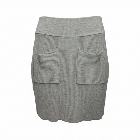 Knit Pocket Mini Skirt By Aritzia X Wilfred In Grey, Size: L