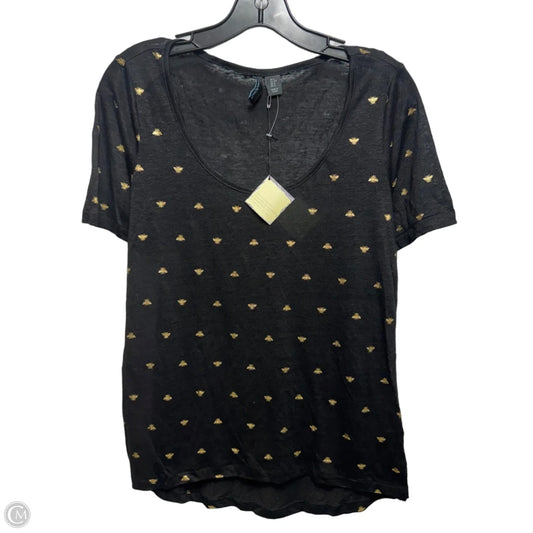 Bee Embroidered Linen Top Short Sleeve By Cynthia Rowley In Animal Print, Size: S
