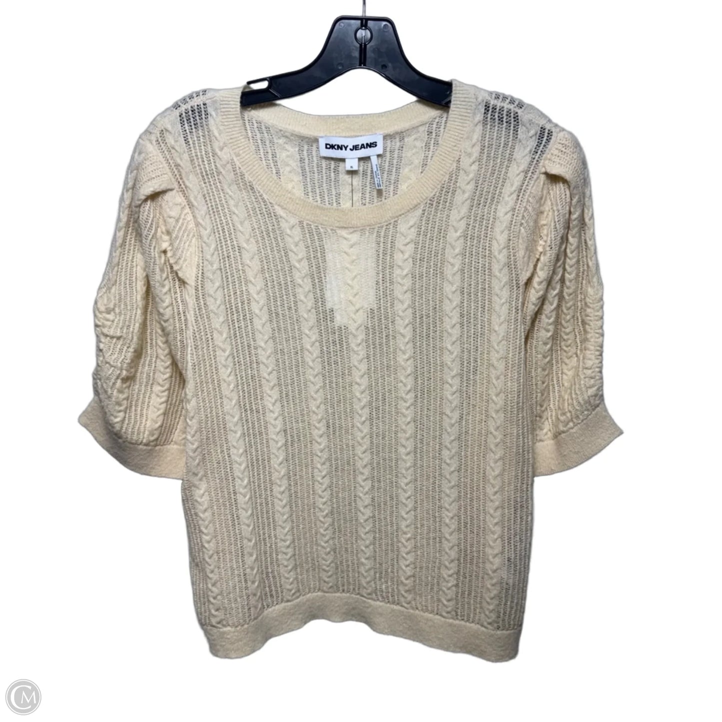 Sweater Short Sleeve By Dkny In Tan, Size: Xl