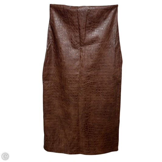 Faux Leather Croc Midi Skirt By Commando In Snakeskin Print, Size: M