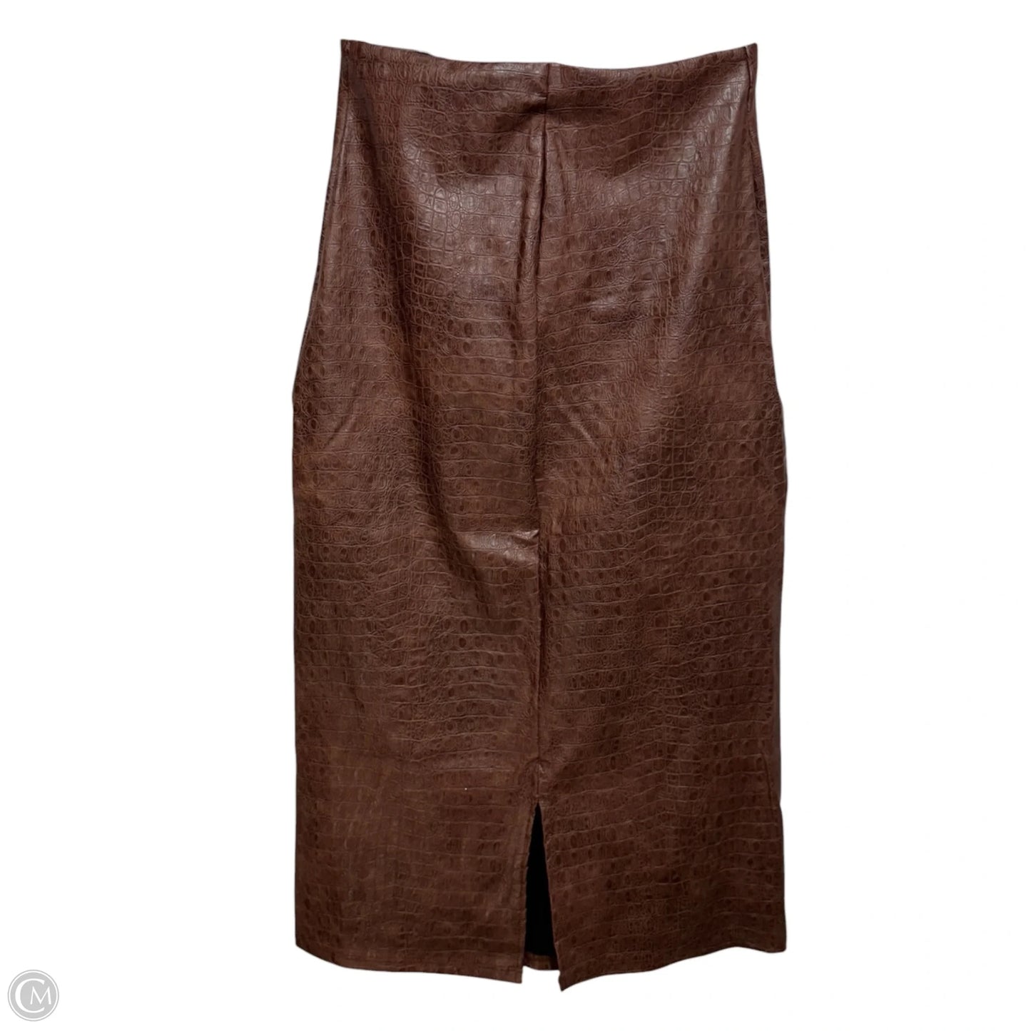 Faux Leather Croc Midi Skirt By Commando In Snakeskin Print, Size: M