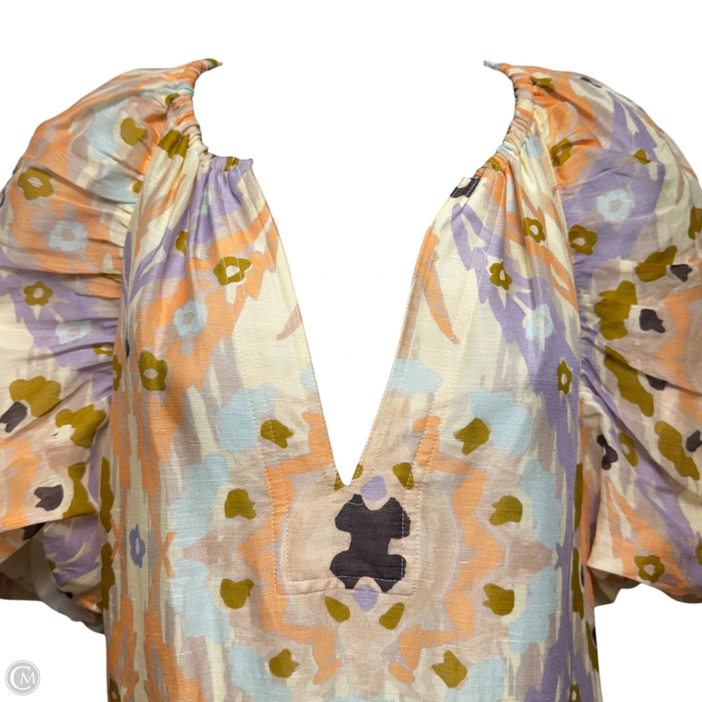 Greta Dress By Marie Oliver In Marigold Trellis Print, Size: S