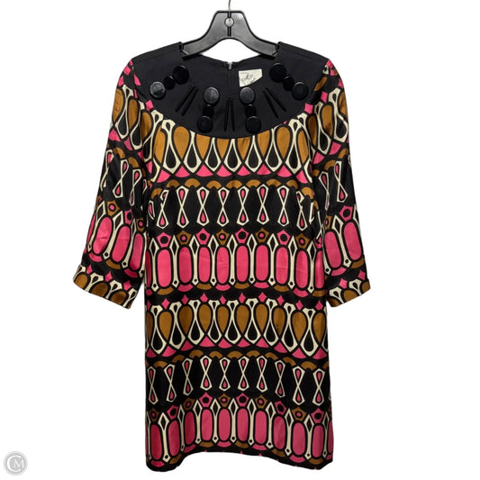 Bead Collar Silk Dress Designer By Milly In Multi-colored, Size: 2