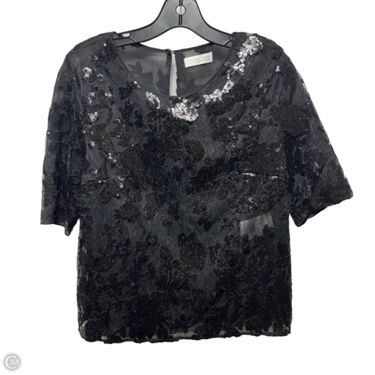 Sheer Sequin Top Short Sleeve By St Emile In Black, Size: 8