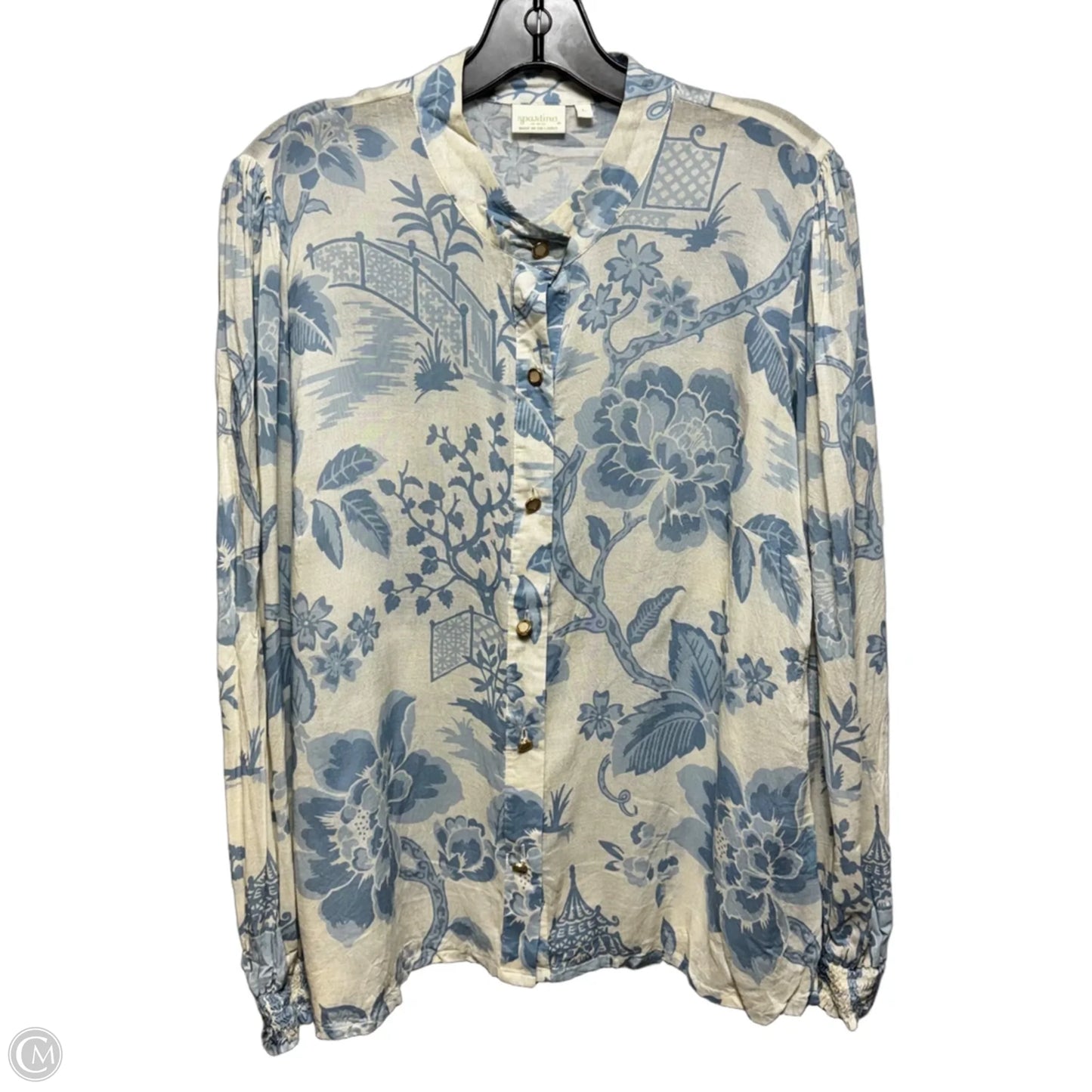 Top Long Sleeve By Spartina In Floral Print, Size: L