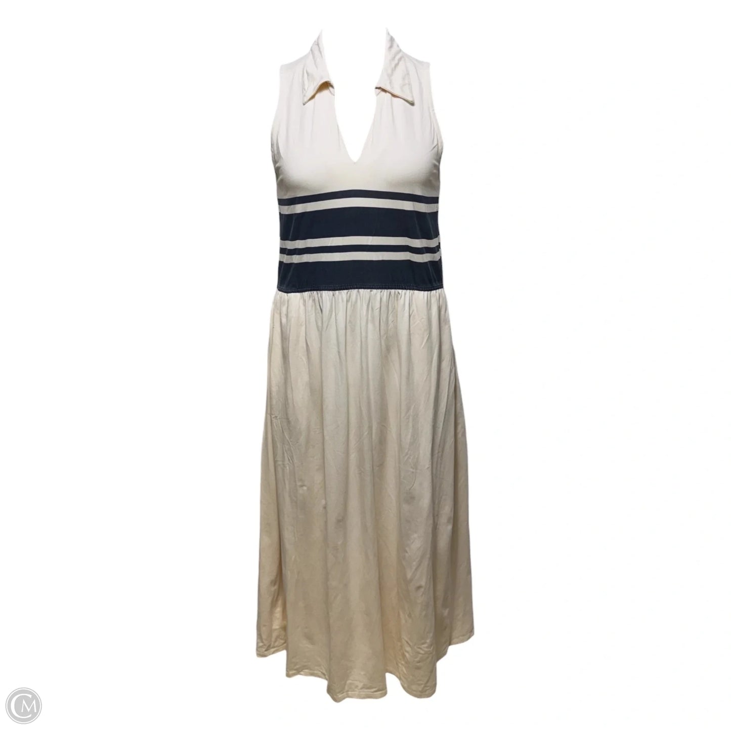 Haven Midi Dress By Spartina In Pearl White Navy Stripe, Size: L