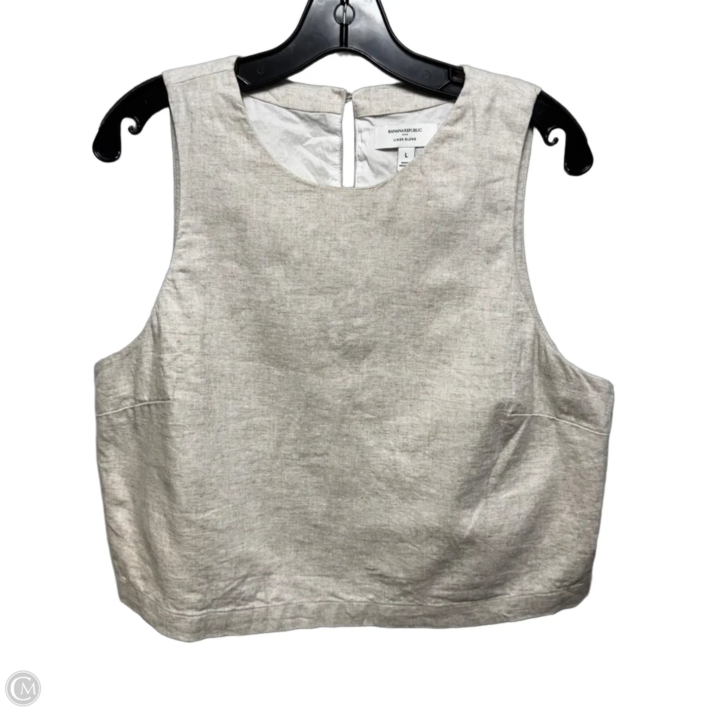 Linen Blend Cropped Top Sleeveless By Banana Republic In Tan, Size: L