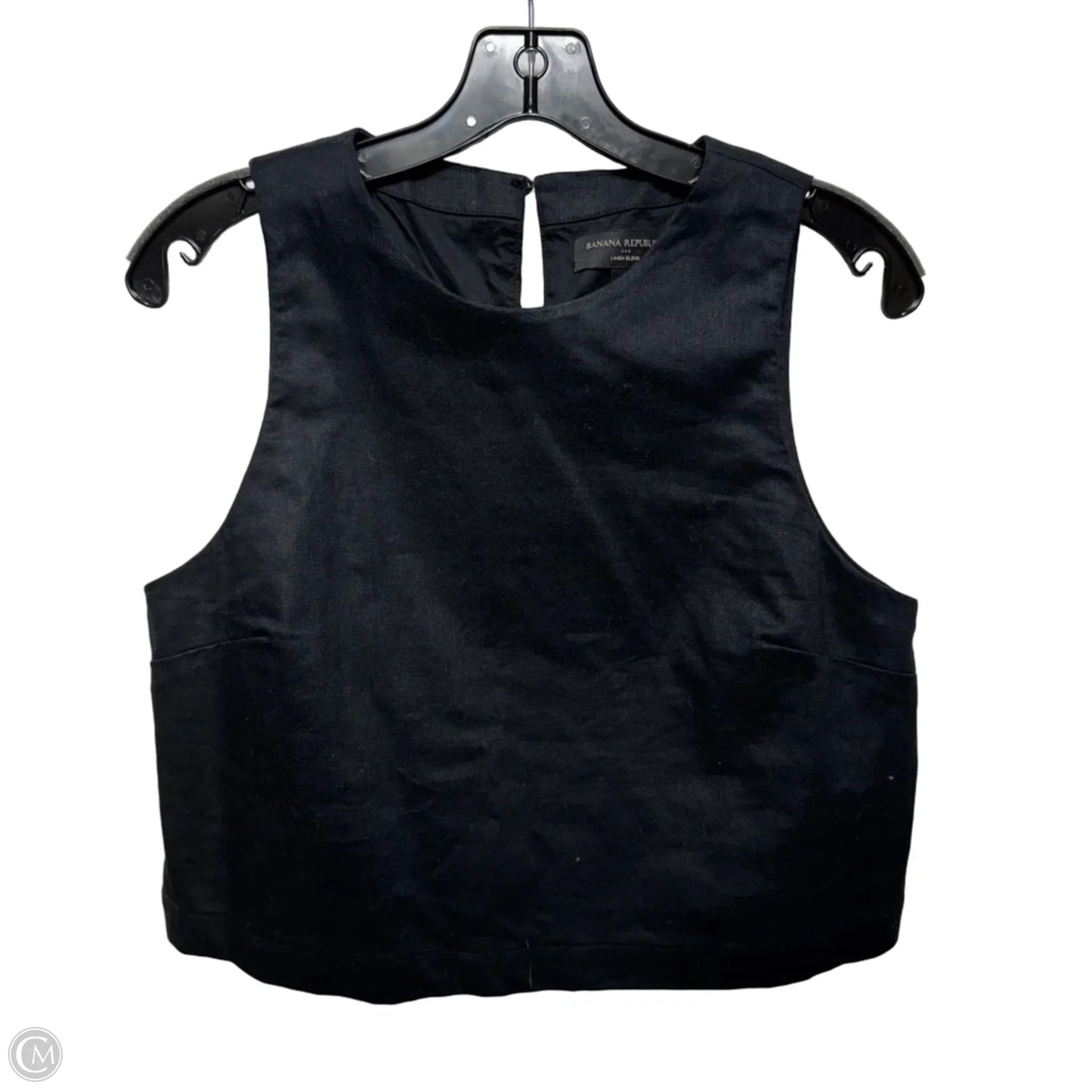 Linen Blend Cropped Top Sleeveless By Banana Republic In Black, Size: M