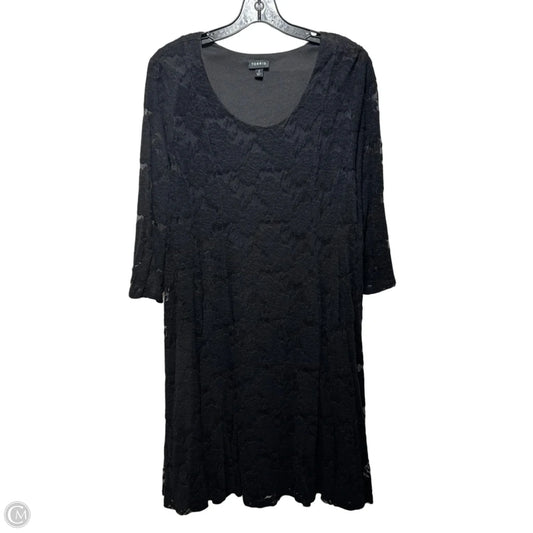 Flocked Lace Dress Casual Midi By Torrid In Black, Size: 2x