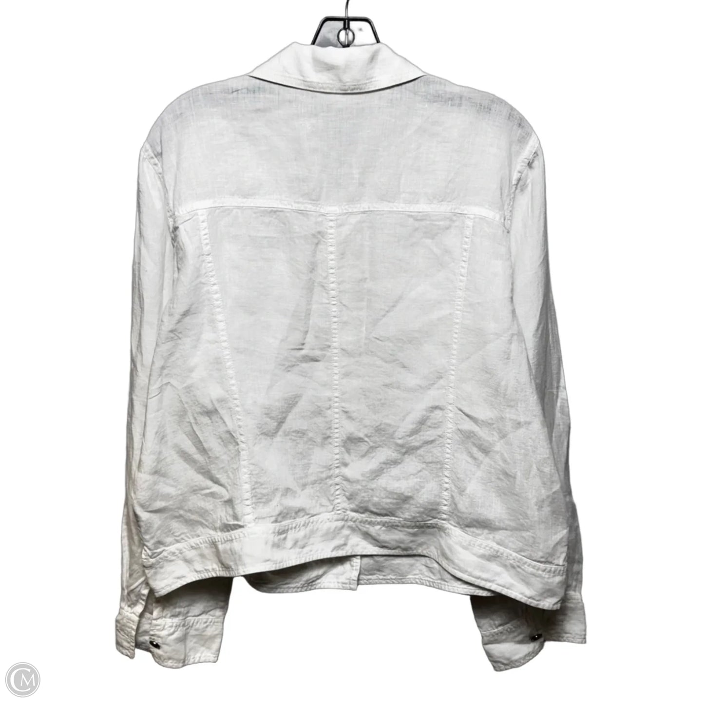 100% Organic Linen Jacket By Eileen Fisher In White, Size: Xl