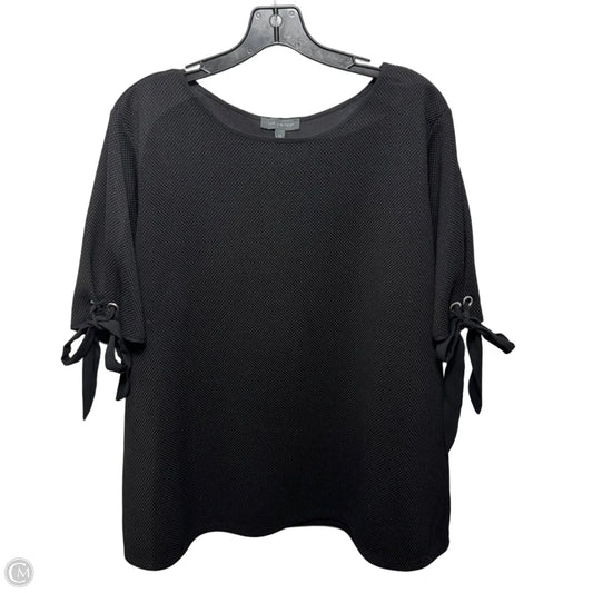 Textured Top Short Sleeve By Limited In Black, Size: 2x