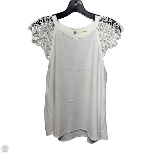 Top Short Sleeve By Monteau In White, Size: Xl