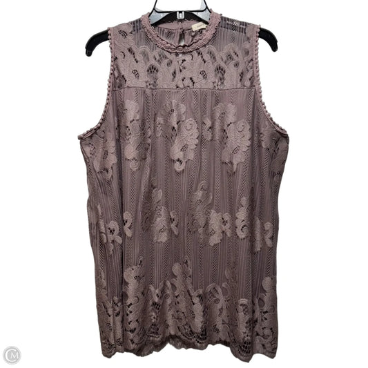 Top Sleeveless By Paper + Tee In Purple, Size: 1x