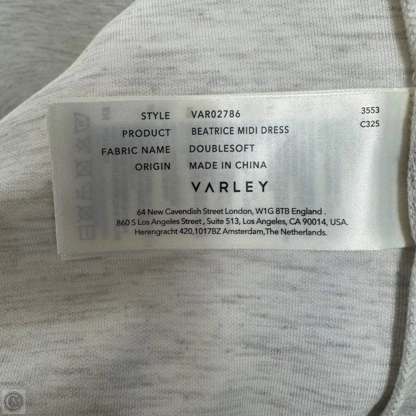 Beatrice Midi Dress By Varley In Ivory Marl, Size: XS