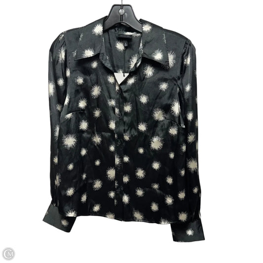 Top Long Sleeve By Who What Wear In Black with Dandelion Dots, Size: S