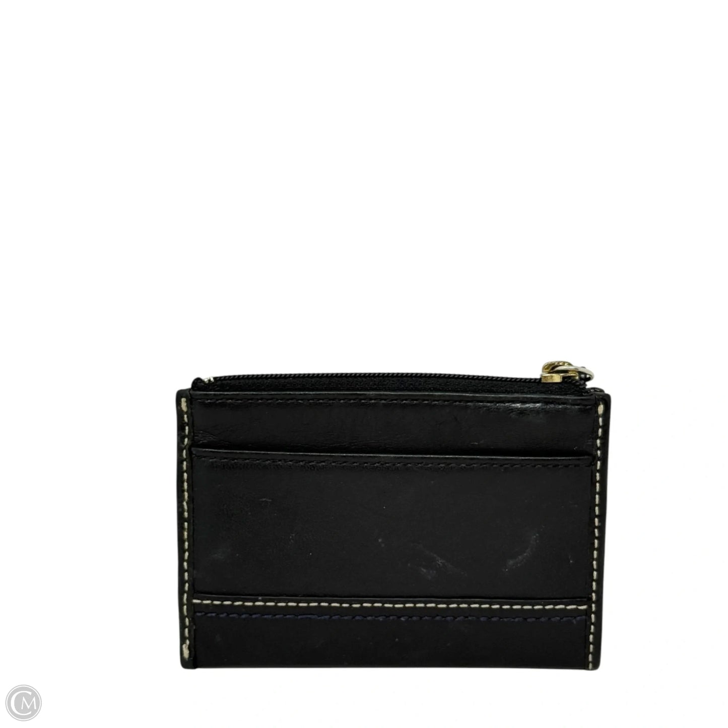 Stitched Signature Leather Coin Purse By Coach, Size: Small