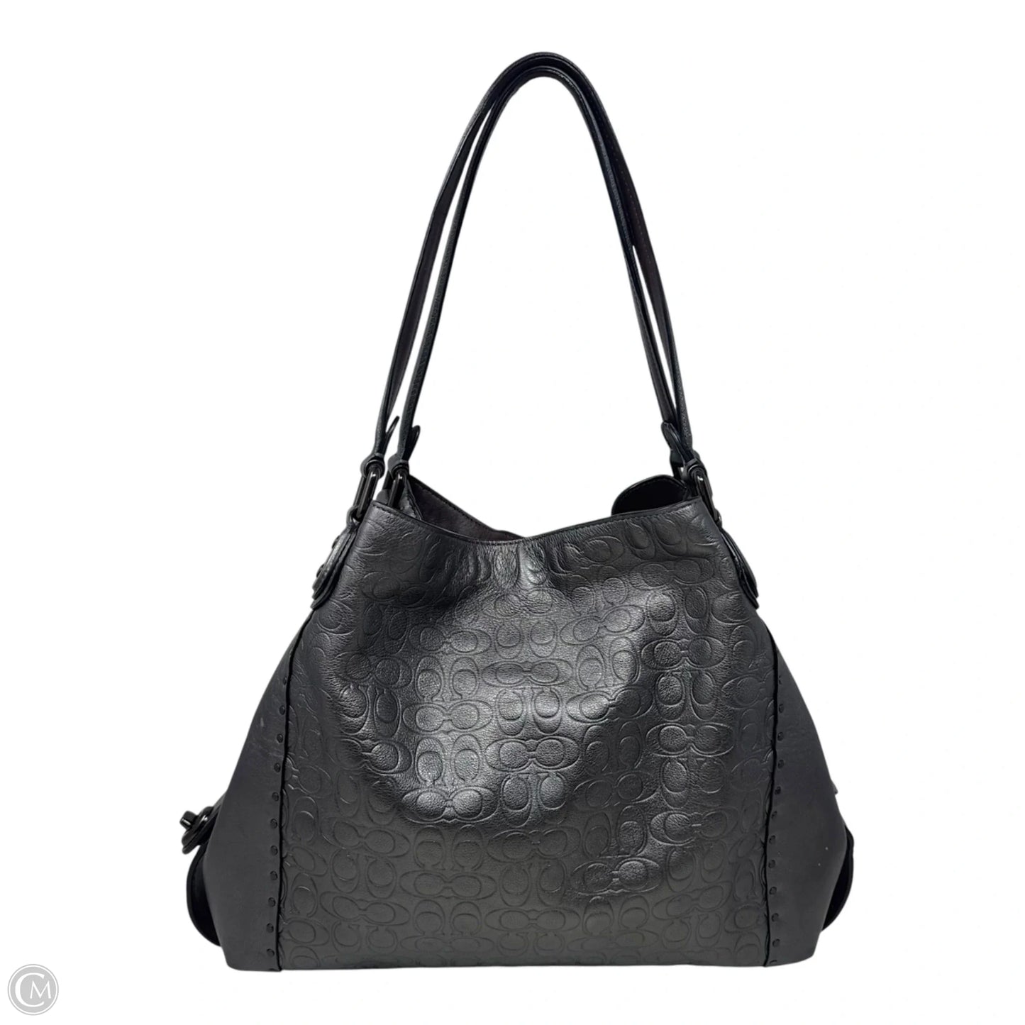 Edie Metallic Signature Embossed Leather Shoulder Bag 31 By Coach, Size: Large